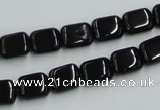 CJB25 16 inches 8*10mm rectangle natural jet gemstone beads wholesale