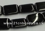 CJB27 16 inches 15*20mm rectangle natural jet gemstone beads wholesale