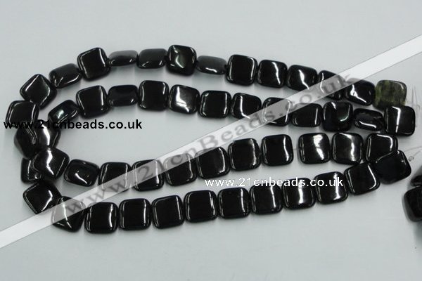 CJB29 16 inches 16*16mm square natural jet gemstone beads wholesale