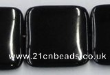 CJB30 16 inches 30*30mm square natural jet gemstone beads wholesale