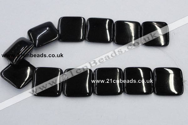 CJB30 16 inches 30*30mm square natural jet gemstone beads wholesale