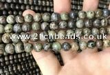 CJB316 15.5 inches 8mm round orange dendritic jade beads