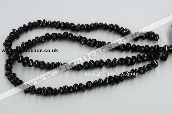 CJB32 16 inches 7*10mm chips natural jet gemstone beads wholesale