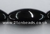 CJB37 16 inches 20*40mm rice natural jet gemstone beads