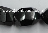 CJB41 16 inches 18*28mm faceted nugget natural jet gemstone beads