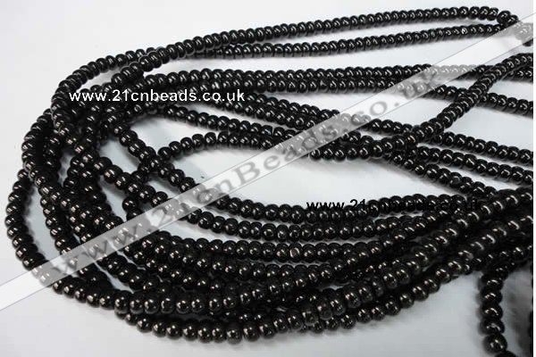 CJB48 15.5 inches 4*6mm rondelle natural jet gemstone beads