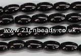 CJB51 15.5 inches 8*12mm rice natural jet gemstone beads