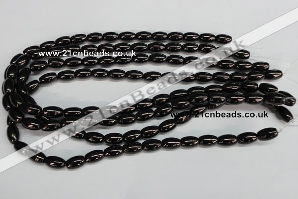 CJB51 15.5 inches 8*12mm rice natural jet gemstone beads