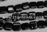 CJB58 15.5 inches 10*10mm square natural jet gemstone beads