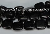 CJB59 15.5 inches 12*12mm square natural jet gemstone beads