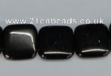 CJB62 15.5 inches 18*18mm square natural jet gemstone beads