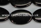 CJB73 15.5 inches 20*30mm oval natural jet gemstone beads