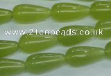 CKA105 15.5 inches 10*20mm teardrop Korean jade gemstone beads