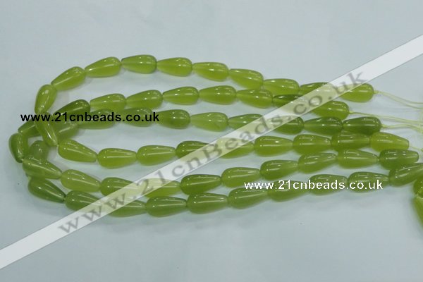 CKA105 15.5 inches 10*20mm teardrop Korean jade gemstone beads