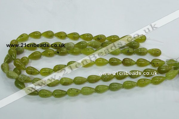 CKA107 15.5 inches 10*17mm teardrop Korean jade gemstone beads