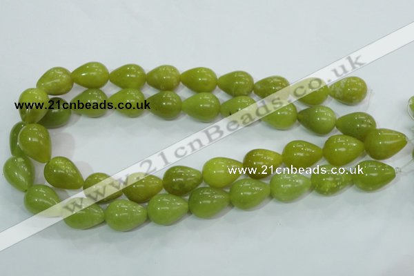 CKA108 15.5 inches 15*20mm teardrop Korean jade gemstone beads