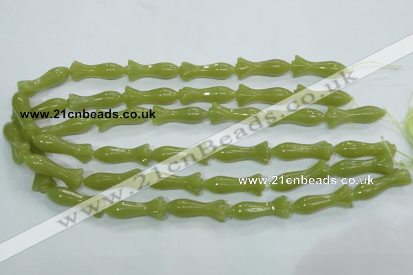 CKA109 15.5 inches 12*30mm flower Korean jade gemstone beads