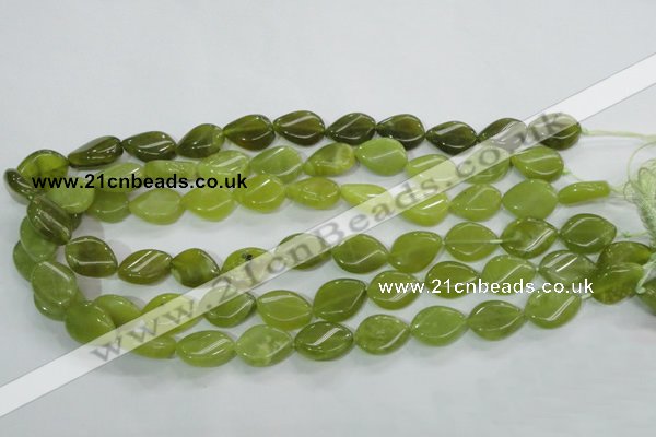 CKA114 15.5 inches 13*18mm twisted flat teardrop Korean jade beads