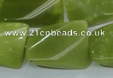 CKA115 15.5 inches 21*30mm twisted rectangle Korean jade beads