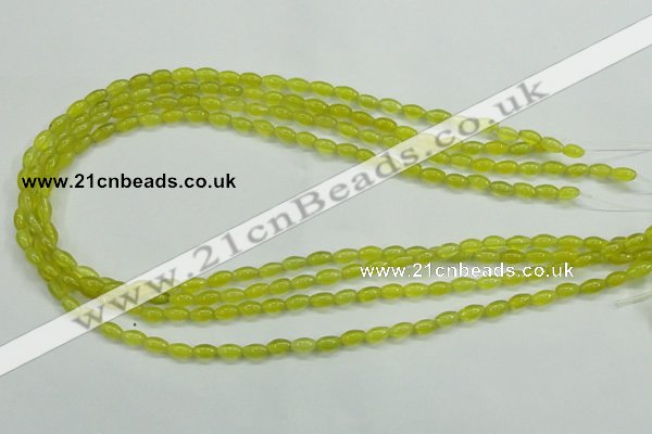 CKA15 15.5 inches 4*6mm rice Korean jade gemstone beads