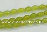 CKA16 15.5 inches 6*8mm rice Korean jade gemstone beads