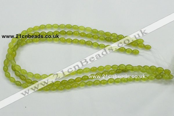 CKA16 15.5 inches 6*8mm rice Korean jade gemstone beads