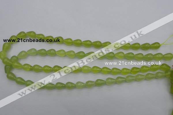CKA211 15.5 inches 8*12mm teardrop Korean jade gemstone beads