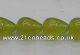 CKA213 15.5 inches 13*18mm teardrop Korean jade gemstone beads
