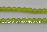 CKA217 15.5 inches 6mm faceted round Korean jade gemstone beads