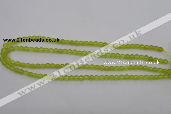 CKA217 15.5 inches 6mm faceted round Korean jade gemstone beads