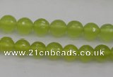 CKA218 15.5 inches 8mm faceted round Korean jade gemstone beads