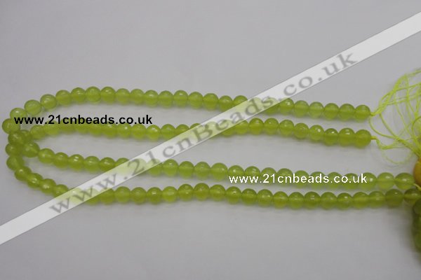 CKA218 15.5 inches 8mm faceted round Korean jade gemstone beads