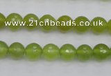 CKA219 15.5 inches 8mm faceted round Korean jade gemstone beads