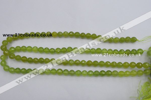 CKA219 15.5 inches 8mm faceted round Korean jade gemstone beads