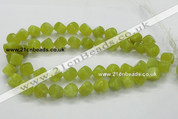 CKA22 15.5 inches 12*12mm cube Korean jade gemstone beads