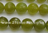 CKA220 15.5 inches 14mm faceted round Korean jade gemstone beads