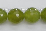 CKA222 15.5 inches 18mm faceted round Korean jade gemstone beads