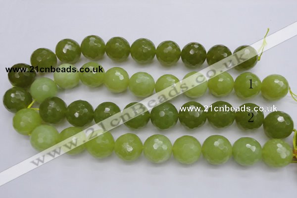 CKA223 15.5 inches 20mm faceted round Korean jade gemstone beads