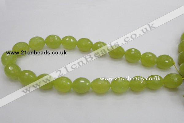 CKA224 15.5 inches 15*20mm faceted egg-shaped Korean jade gemstone beads