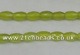 CKA225 15.5 inches 6*8mm faceted rice Korean jade gemstone beads