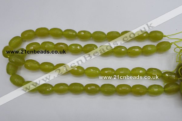 CKA227 15.5 inches 12*16mm faceted rice Korean jade gemstone beads