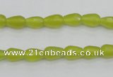 CKA228 15.5 inches 6*8mm faceted teardrop Korean jade gemstone beads