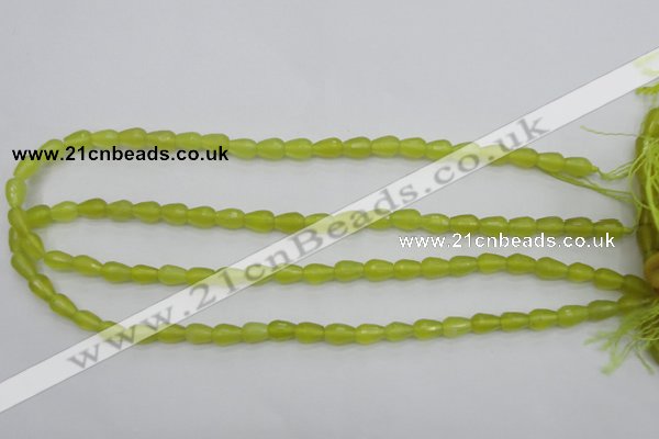 CKA228 15.5 inches 6*8mm faceted teardrop Korean jade gemstone beads