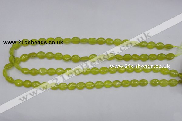 CKA242 15.5 inches 8*10mm oval Korean jade gemstone beads