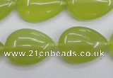 CKA258 15.5 inches 18*25mm flat teardrop Korean jade gemstone beads
