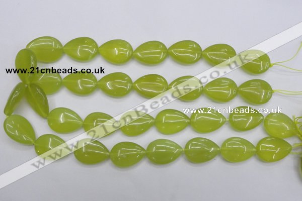 CKA258 15.5 inches 18*25mm flat teardrop Korean jade gemstone beads