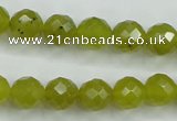 CKA27 15.5 inches 10mm faceted round Korean jade gemstone beads