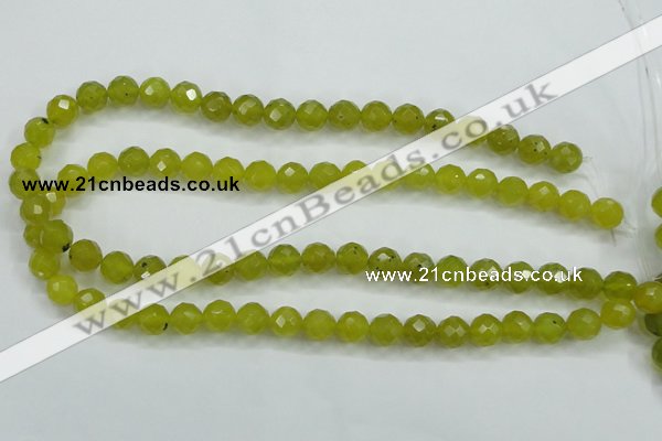 CKA27 15.5 inches 10mm faceted round Korean jade gemstone beads