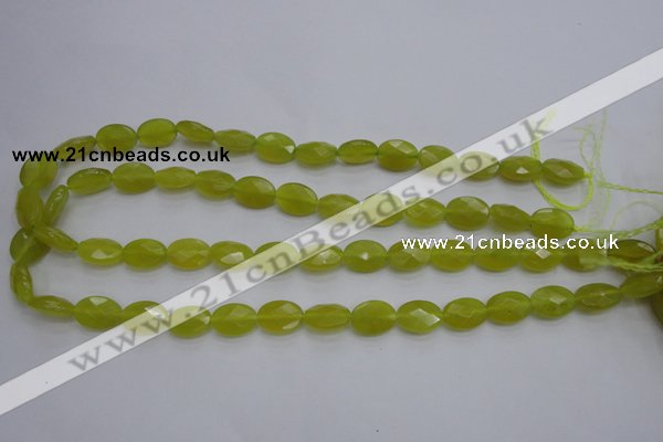 CKA270 15.5 inches 10*14mm faceted oval Korean jade gemstone beads