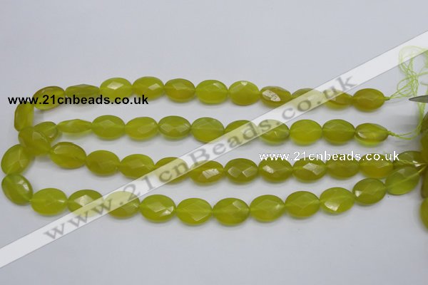 CKA271 15.5 inches 12*16mm faceted oval Korean jade gemstone beads